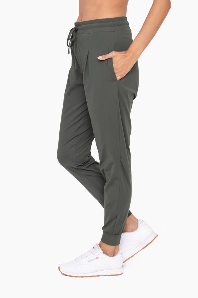 Deep Forest Solid Pleated Front Joggers by Mono B