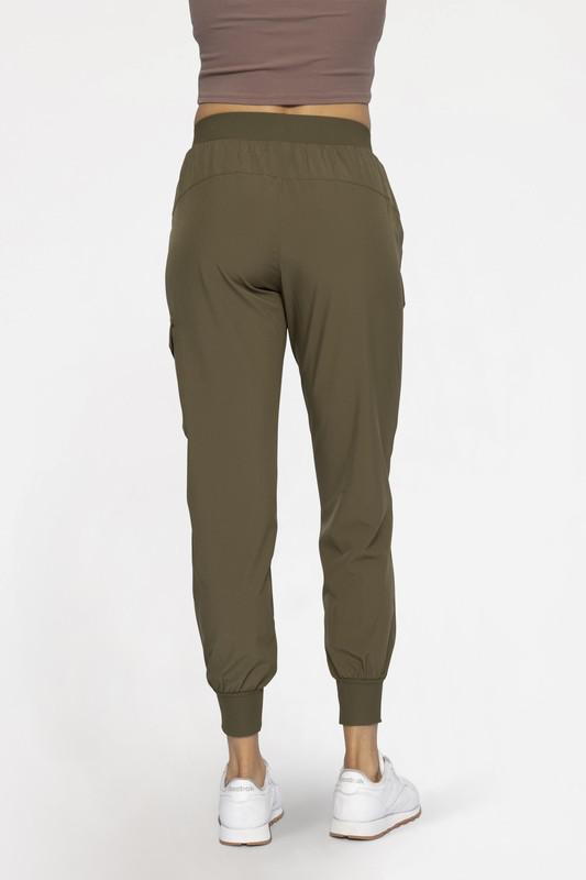 Ivy Green High-Waisted Capri Active Joggers with Pockets by Mono B