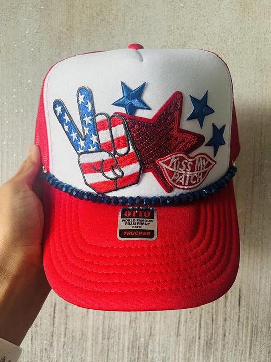 American Kiss My Patch Trucker Hat