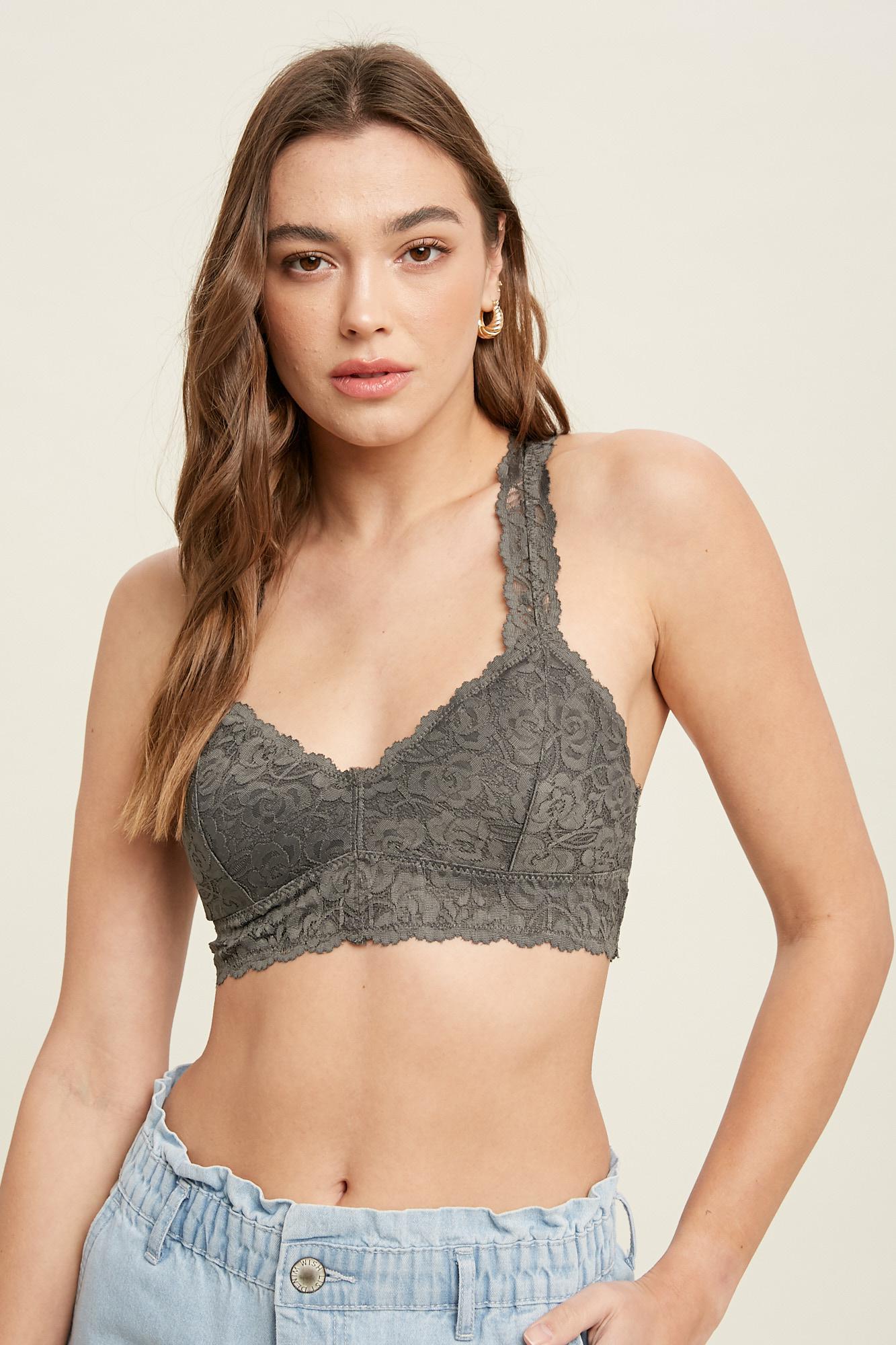 Racerback Scalloped Lace Bralette by Wishlist