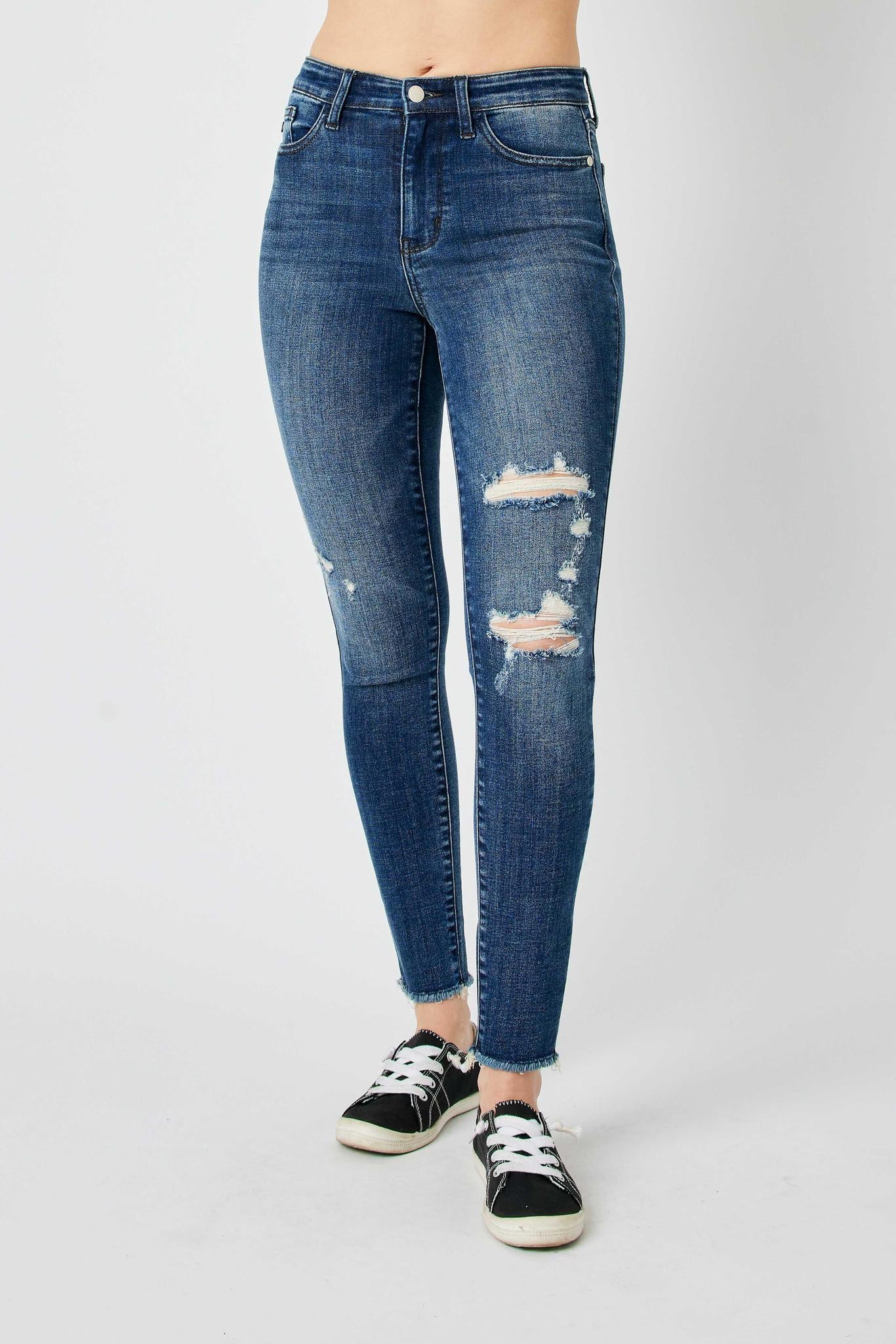 Dark Wash HW Skinny Distressed by Judy Blue - 82581