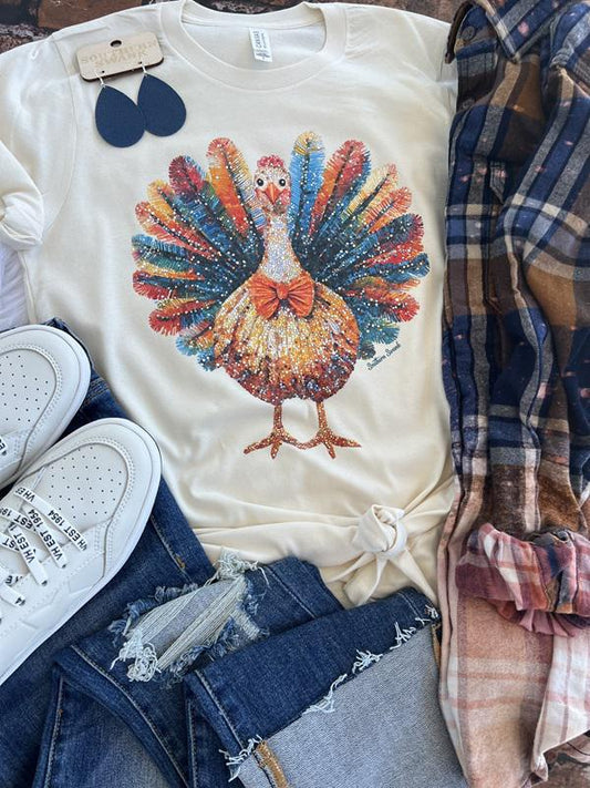 Faux Sparkling Turkey Tee