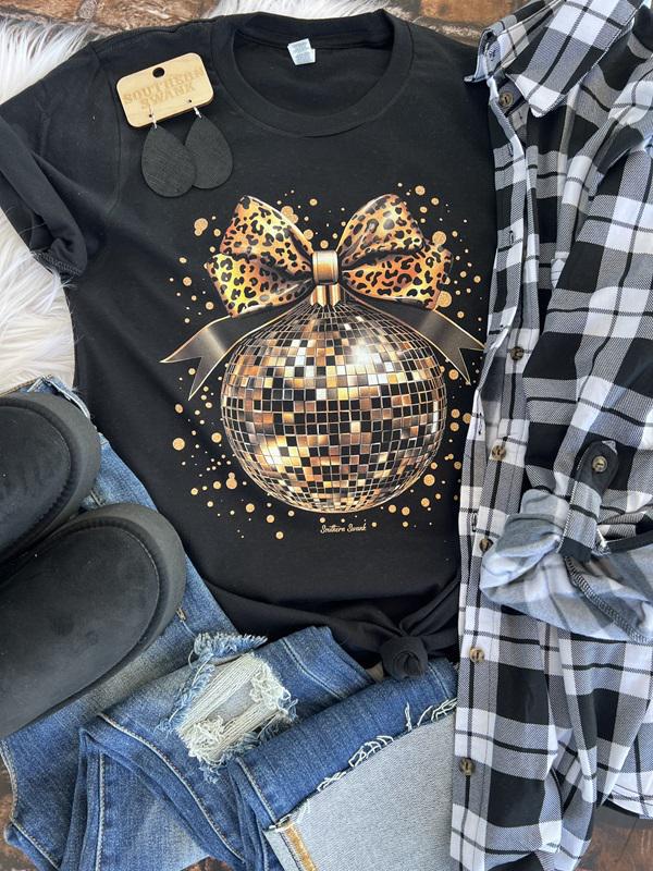 Leopard Bling Disco Ball Tee