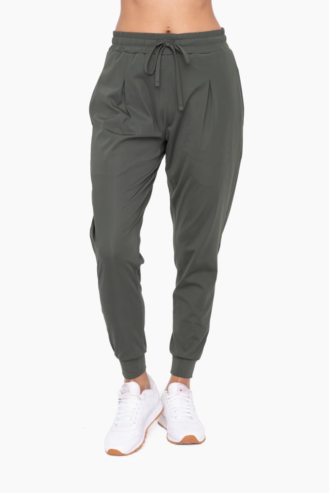 Deep Forest Solid Pleated Front Joggers by Mono B