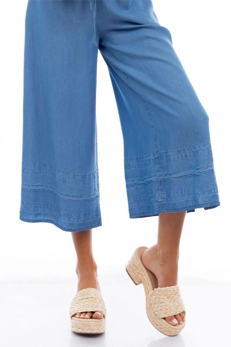 Cropped Wide Leg Capri Tencel Pants by Naked Zebra