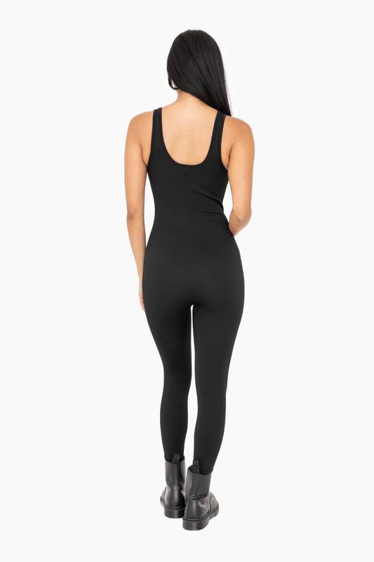 Black Catsuit-Style Ribbed onesie by Mono B