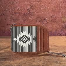 Grey Southwestern Art Print Mini Zip Card Case by Wrangler