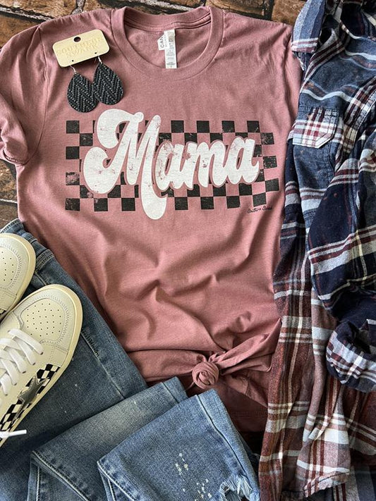 Retro Mama Checkered Tee