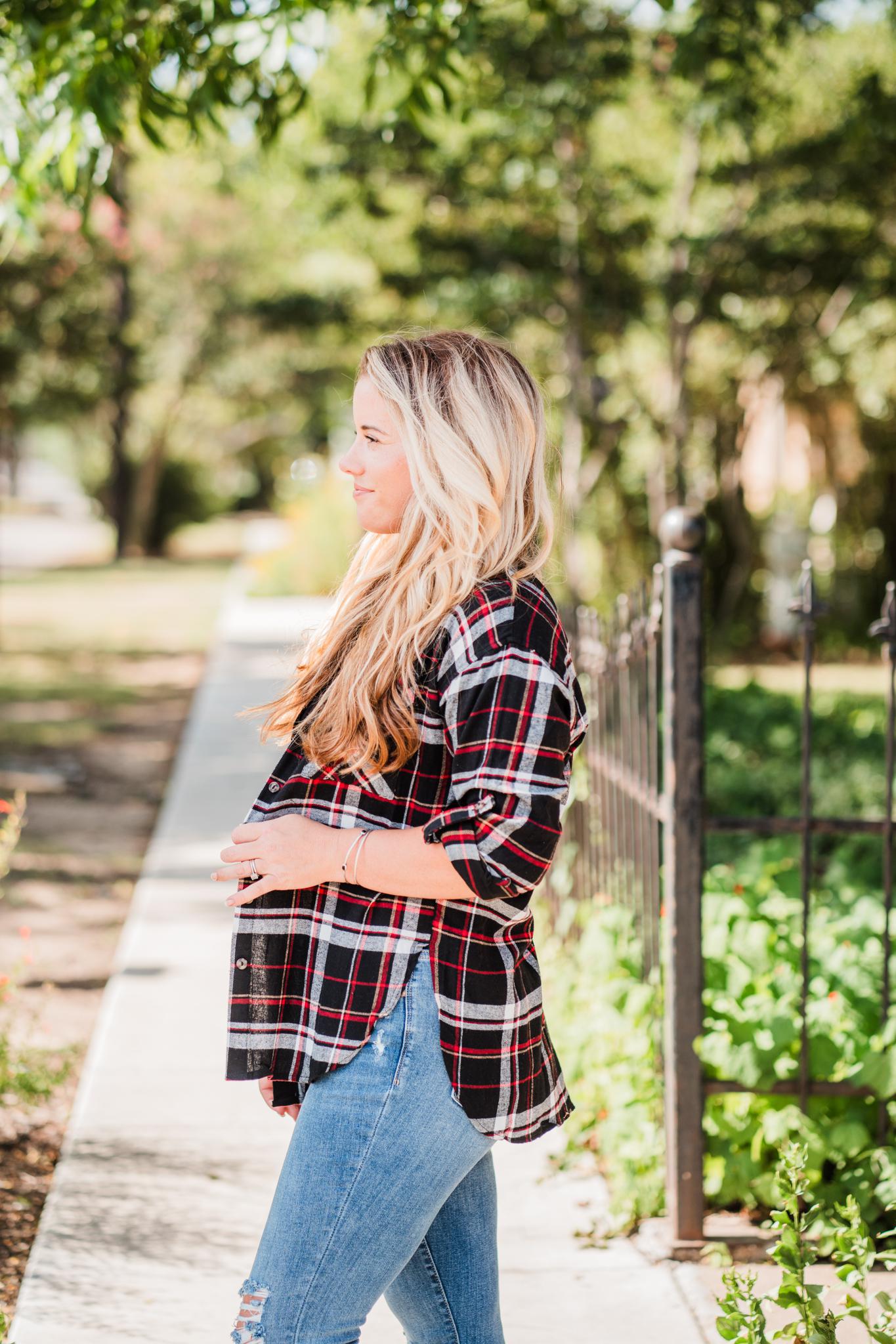 Black and Red Plaid Flannel Shirt