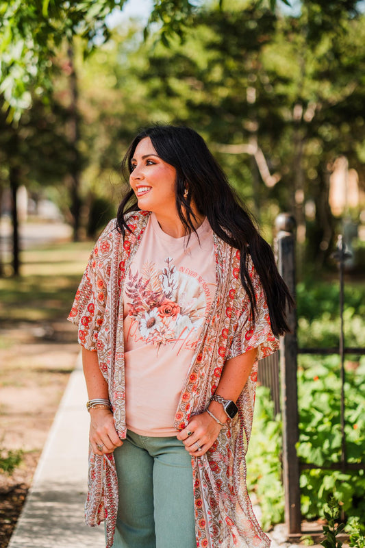 Pop of Color Floral Kimono