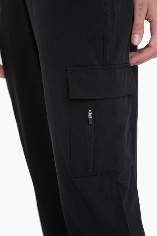 Black High-Waisted Capri Active Joggers with Pockets by Mono B