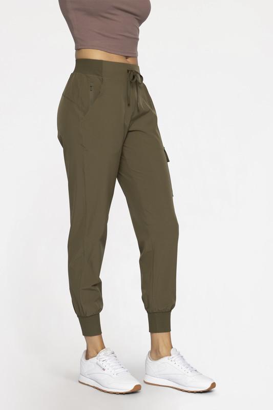 Ivy Green High-Waisted Capri Active Joggers with Pockets by Mono B