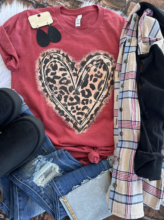 Classic Leopard Heart Tee