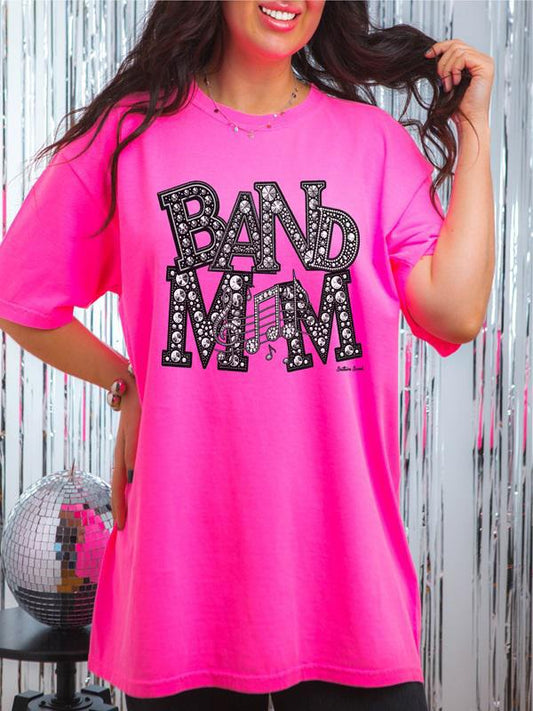 Band Mom Rhinestone Comfort Color Tee