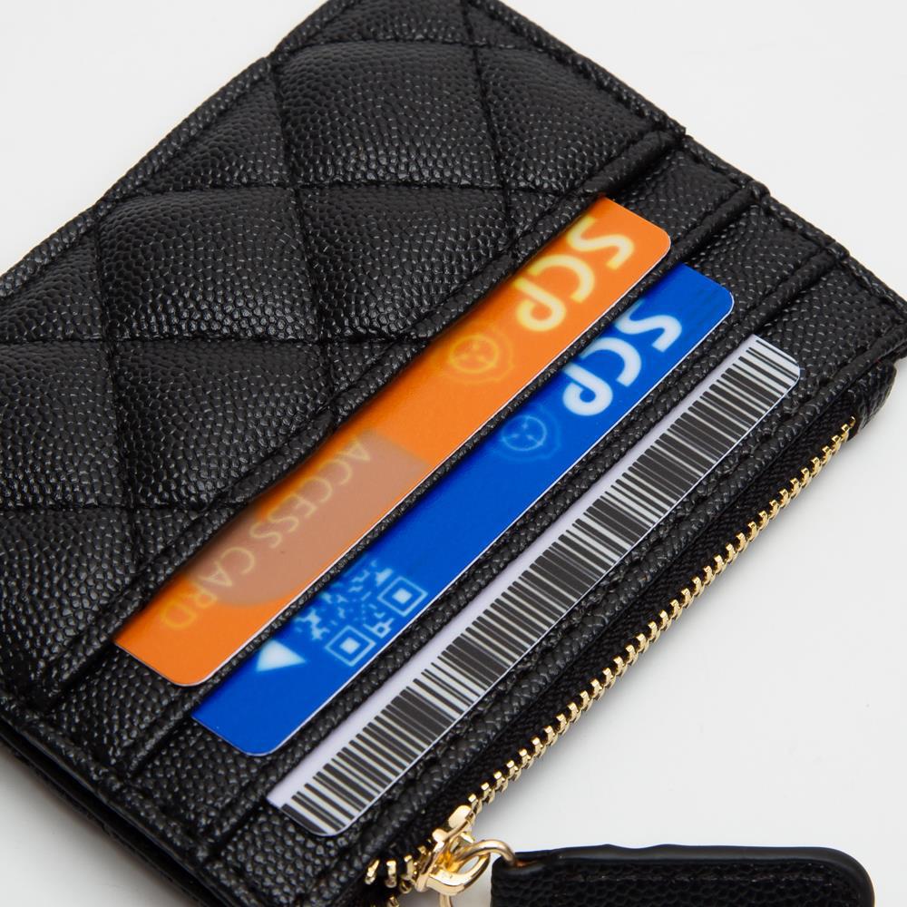 Woven Mini Zipper Wallet Card Holder