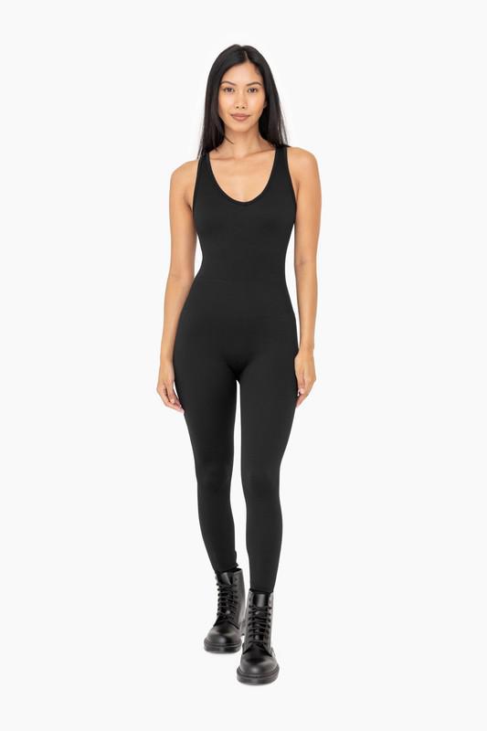 Black Catsuit-Style Ribbed onesie by Mono B