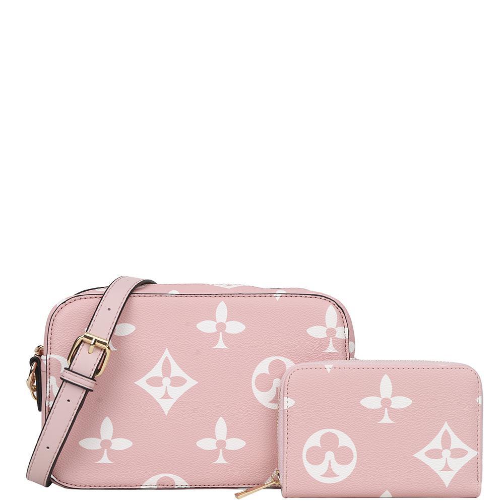 2 in 1 Fashion Printed Zipper Crossbody and Wallet Set