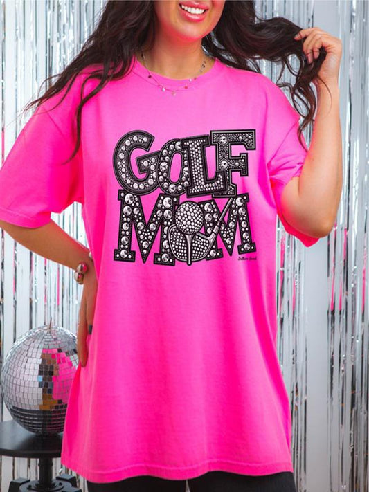 Golf Mom Rhinestone Comfort Color Tee