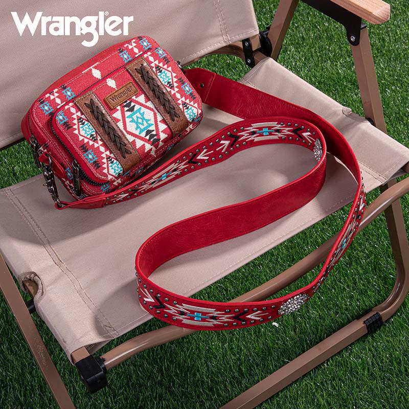 Red Wrangler Atech Printed Crossbody Purse with Wallet Compartment