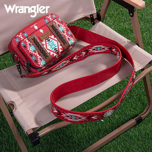 Red Wrangler Atech Printed Crossbody Purse with Wallet Compartment