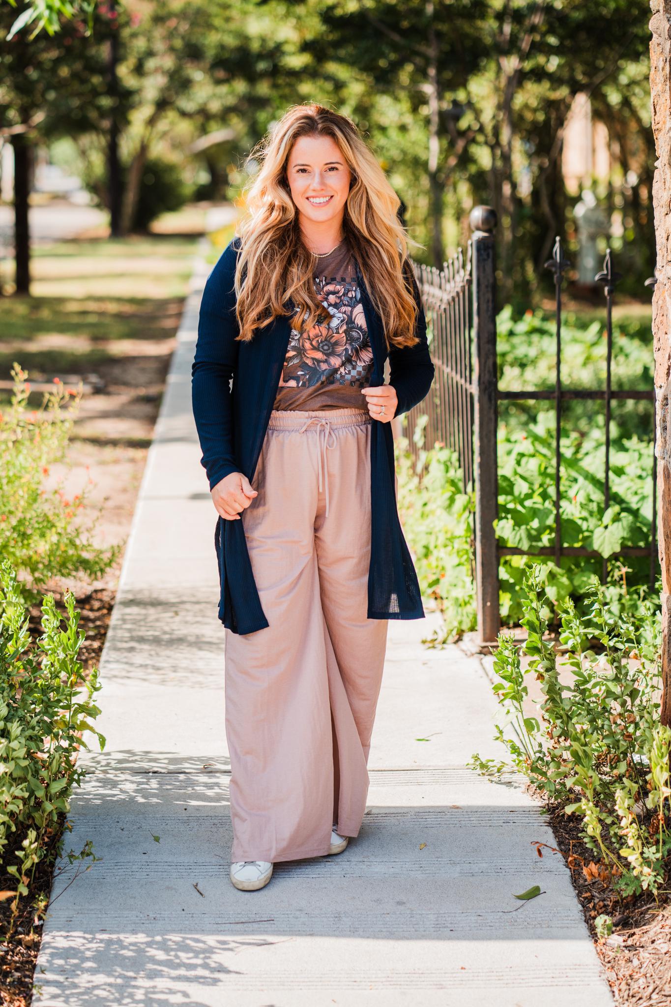 Navy Lightweight Ribbed Long Sleeve Spring Duster