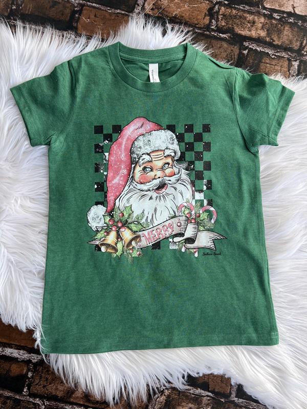 Youth Merry Vintage Santa Tee