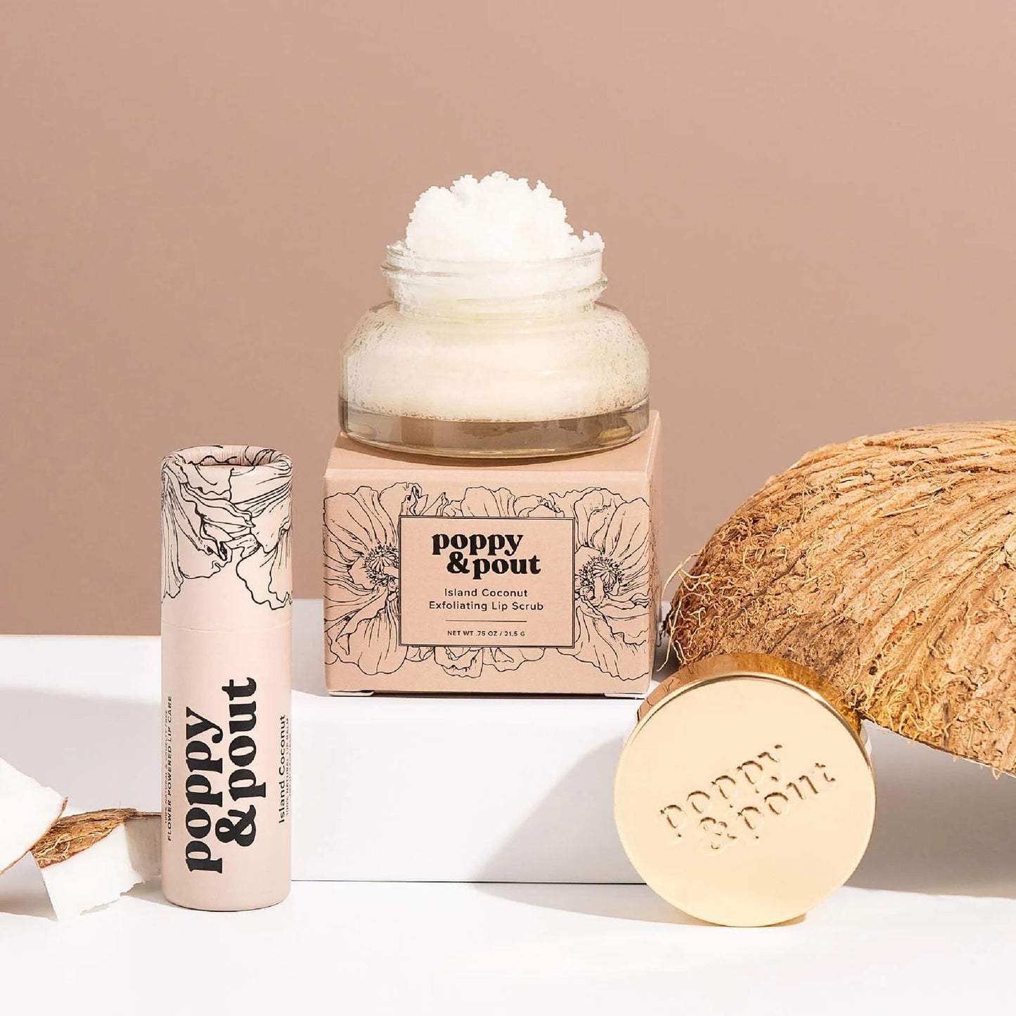 Island Coconut Lip Care Duo by Poppy & Pout