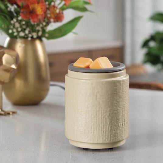 Natural Linen Flip Dish Wax Warmer by Candle Warmers Etc.