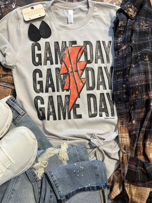 Game Day Basketball Bolt Tee