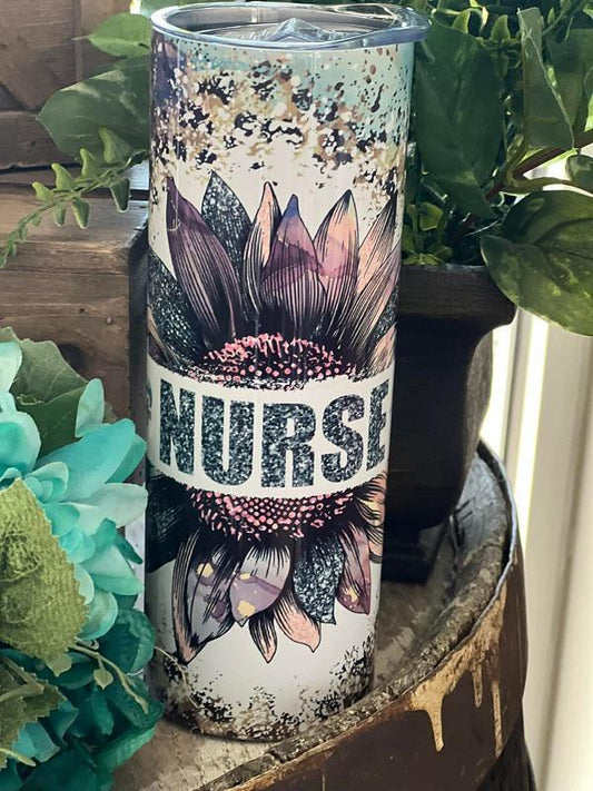 Nurse Watercolor Sunflower Tumblers